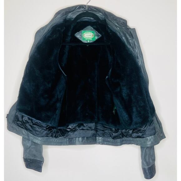 VINTAGE 80s Leather Bomber Jacket Hill and Archer Size 42 - Picture 8 of 12